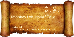 Draskovich Honória névjegykártya